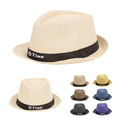Classic Straw Fedora Hat