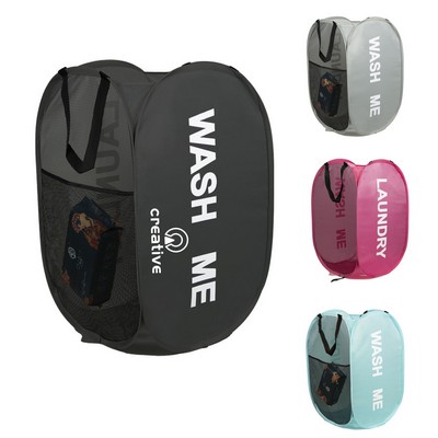 Mesh Pop Up Laundry Hamper w/ Handles