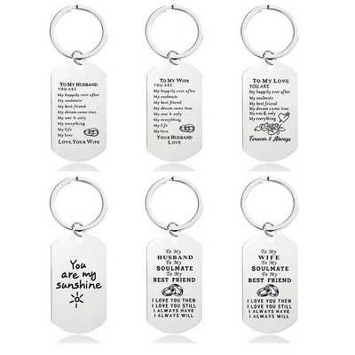 Stainless Steel Military Dog Tag Keychain