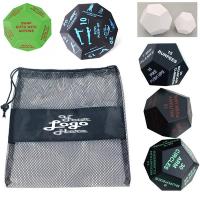 Exercise Dice for Workouts 12 Sided Fitness Dice for Home WOD Cardio HIIT