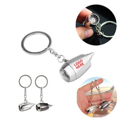 Aircraft Engine Zinc Alloy Keychain