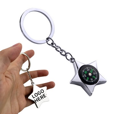Celestial Zinc Alloy Compass Keyring