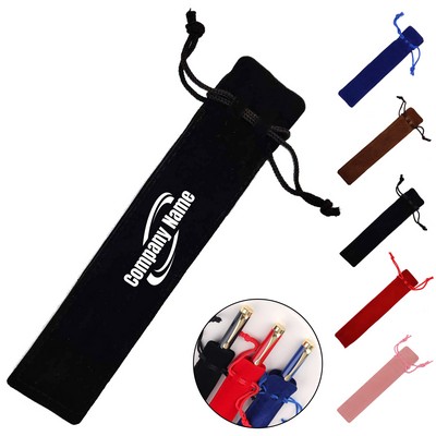 Double-Sided Velvet Drawstring Pen Pouch