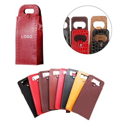 Synthetic Leather Wine Carrier