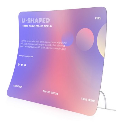 U-Shaped Tool-Free Tension Fabric Trade Show Display (3 Size Options)