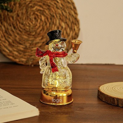 Black Hat Snowman Night Light