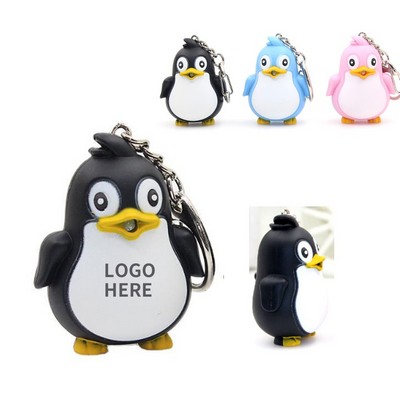 Mini Penguin LED Sound Keychain