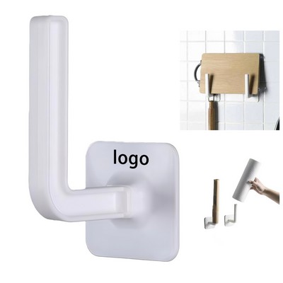 ABS No-Drill L-Shaped Adhesive Hooks (Vertical/Horizontal Install, Up to 11 lb)