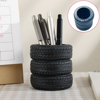 Tire-Shaped Desk Pen Holder