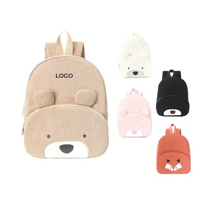 Cute Cartoon Corduroy Backpack