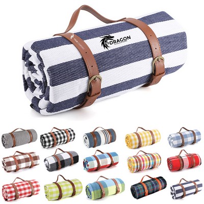 Leather Strap Picnic Mat / Moisture-Proof Mat