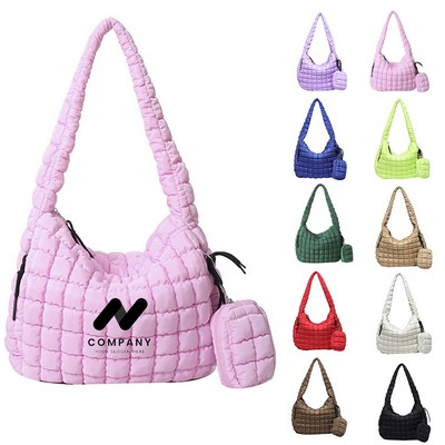 Puffer Tote with Pouch