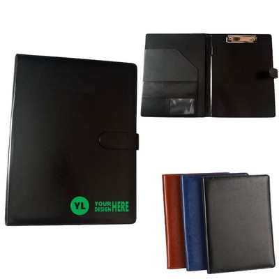 A4 Leather Padfolio Clipboard Folder With Magnetic Closure