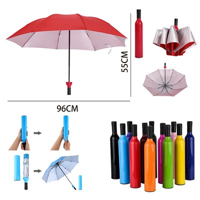 Wine Bottle Folding Umbrella