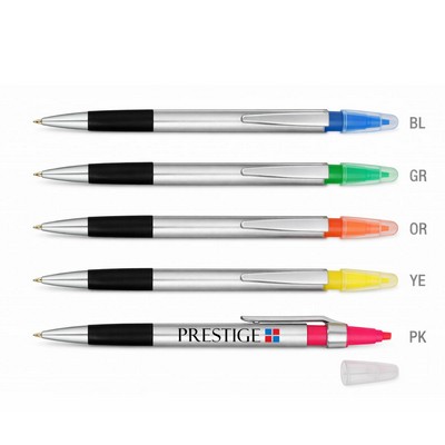 Slim Highlighter With plastic Ballpoint Pen