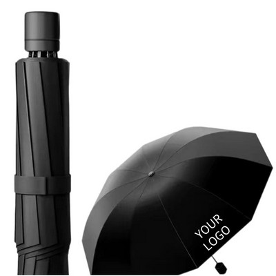 Black Coated Dual-Use Folding Umbrella