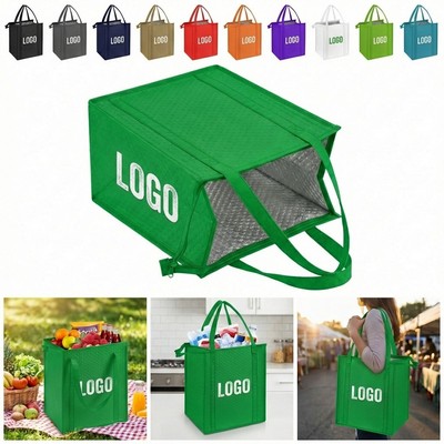 Thermal Non-Woven Insulated Cooler Tote Bag-13"X15"X10"