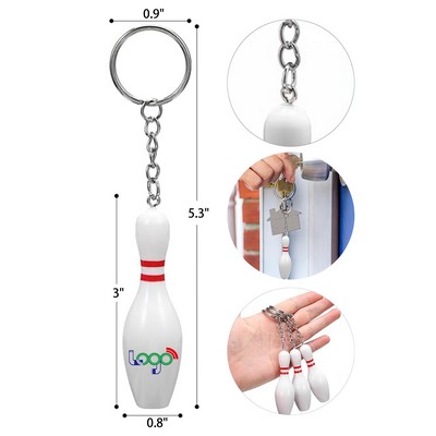 Bowling Pin Sports Keychain