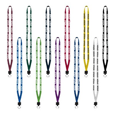 1/2" Cotton Lanyard with Plastic Clamshell & O-Ring