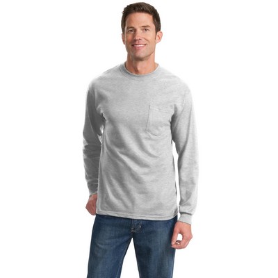 Port & Co Long Sleeve Essential Pocket Tee.