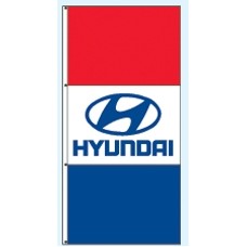 Double Faced Free Flying Drape Flags (Hyundai®- Blue)