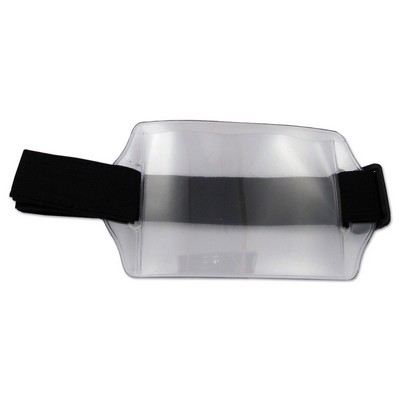 Armband Badge Holder-Antifreeze Vinyl-Horz-Blk Band: OUTER- 5.16" X 2.95" INSERT- 3.50" X 2.585"