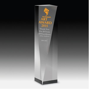 Screen Printed Carved Acrylic Obelisk Award (2 3/4"x 9"x 2")