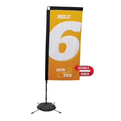 7' Premium Rectangle Sail Sign Flag, 2-Sided, Scissor Base