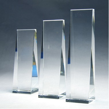 Upright Standing Crystal Trophy