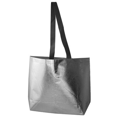 Single Handle Metallic Non Woven Designer Tote (21"x15"+5.5")