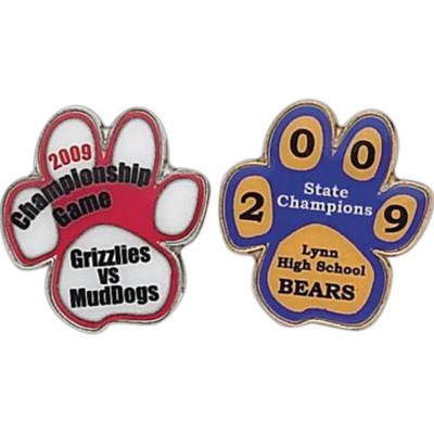 Brass Paw Shaped Trading Pin