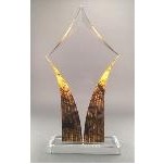 Gold Clear Acrylic Diamond Award (14")
