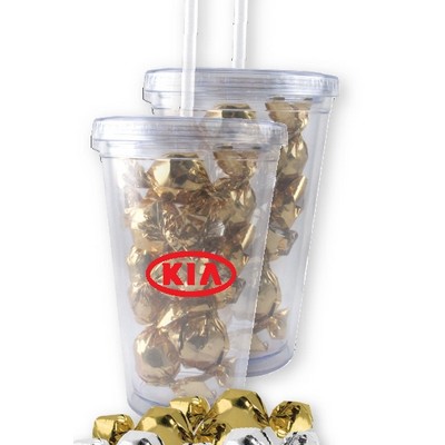 16 Oz. Clear Acrylic Tumbler W/Wrapped Truffles (15 Piece)