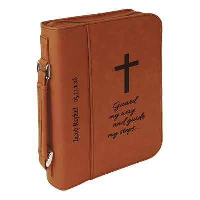 7½" x 10¾" Rawhide Leatherette Book/Bible Cover with Handle & Zipper