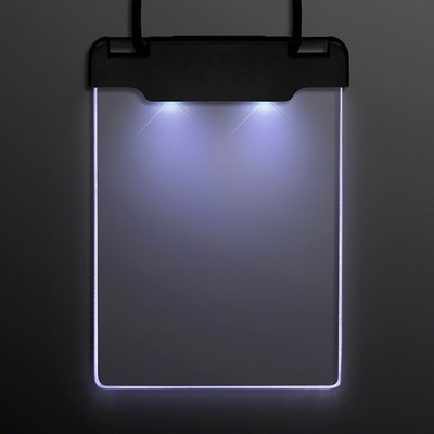 White Space Glow Light Badge Necklace