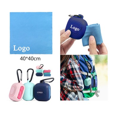 Cool Feeling Sports Quick Dry Towel w/Silicone Case