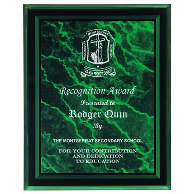 Green Marble Border Clear-Plaque Acrylic (8" x 10")