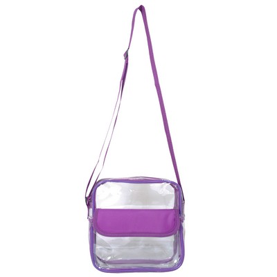 Clear Messenger Bag w/Front Pocket