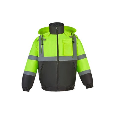 High Visibility Light Weight Bomber Jacket, Class 3, Lime, 300 Denier
