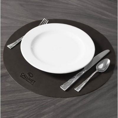 Leather Round Placemat Low MOQ Fast Ship Add Logo Deboss Name Or Initials