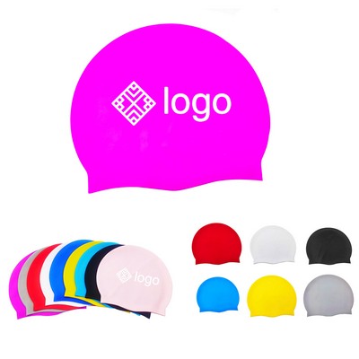 Adult Fit Soft Silicone Soid Swim Cap