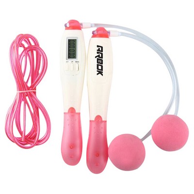 Jump Rope With Counter On Handles And Cordless Attachments