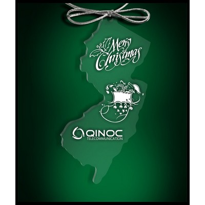 New Jersey Budget Ornament in Clear Acrylic