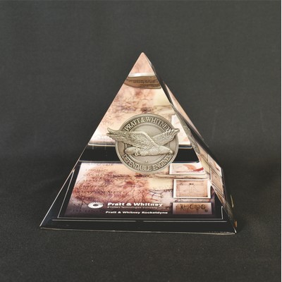Lucite Pyramid Award - For Embedment Only (3 1/2"x4 1/2")