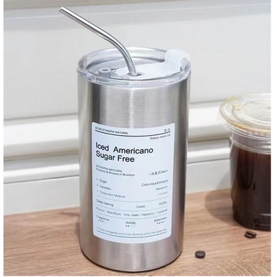 Metal Silver Coffee Cup 12 Oz.