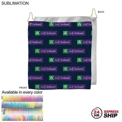 24 Hr Express Ship - Colored Microfiber Terry Golf Towel, Finished size 15x15, Nofold, Sublimated