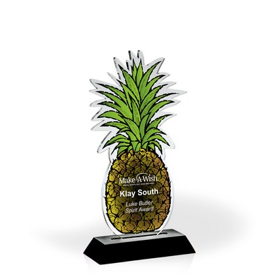 Pineapple Award with Black Wood Base - UV Printed
