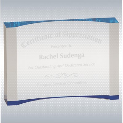 7" x 4 1/2" Blue 1" Thick Acrylic Crescent Award