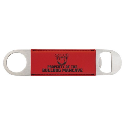 1 1/2" x 7" Red Leatherette Bottle Opener