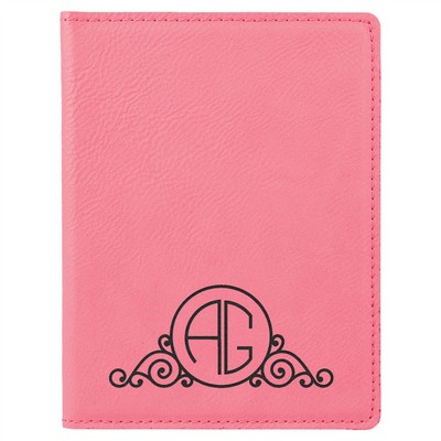4 1/4" x 5 1/2" Pink Leatherette Passport Holder